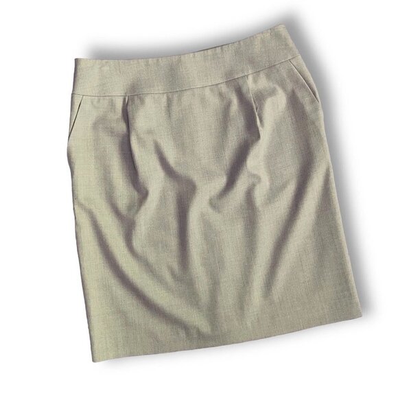 Talbots Womens Sz 12 Italian Stretch Wool Skirt with Pockets Tan Lined Classic - Picture 3 of 5